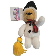 Winnie the Pooh Snowman 8 inch bean Plush Disney Store Vintage