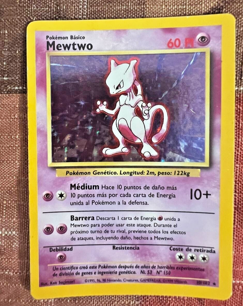 Wizard POKEMON Card MEWTWO HOLO Rare Base Set 10/102 WOTC LP