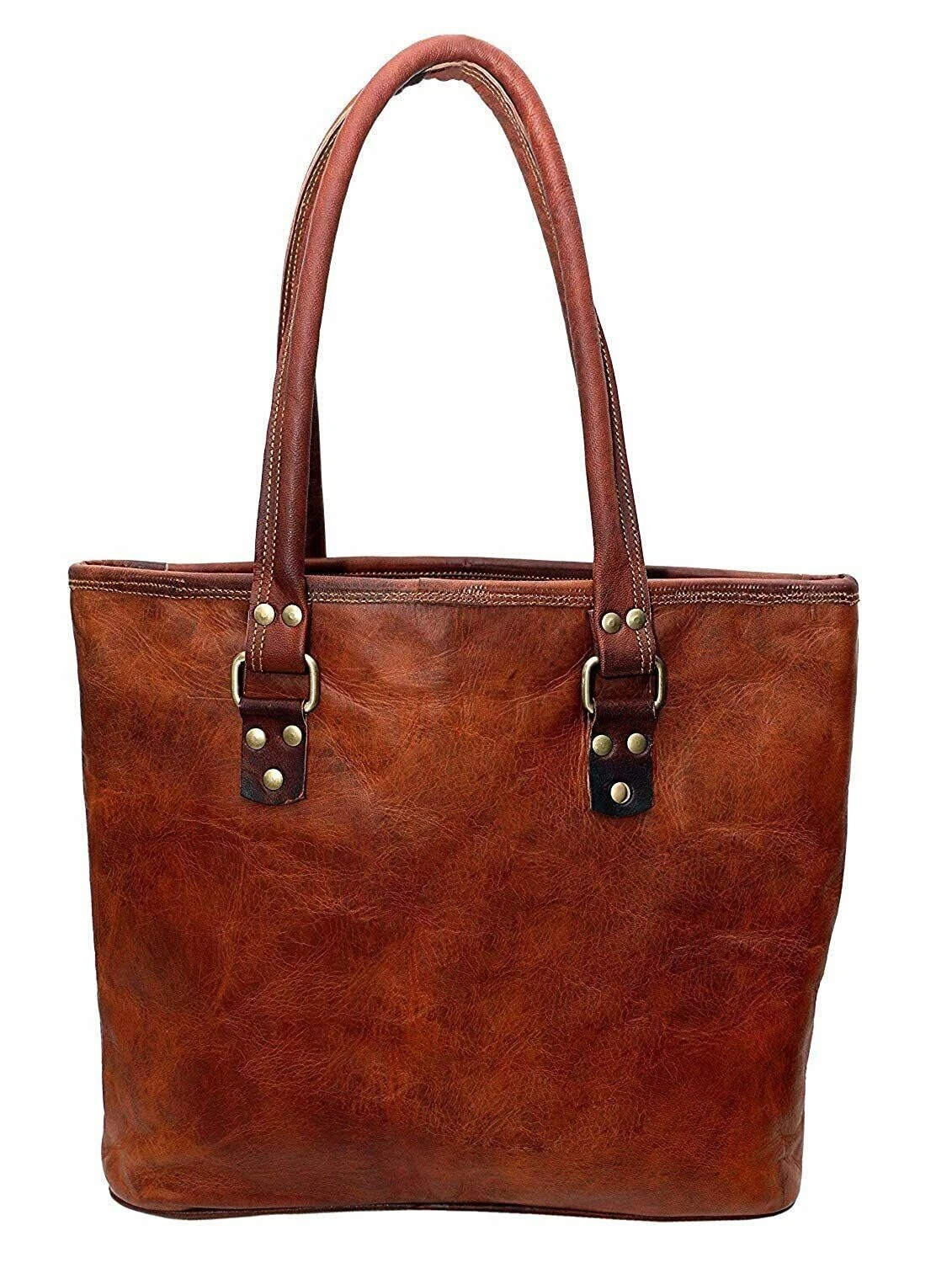 COACH Borsa a tracolla vintage in vera pelle marrone per donna ufficio laptop