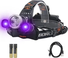 3000LM LED White Head Light Fishing Ultraviolet UV Blacklight Camping Headlamp