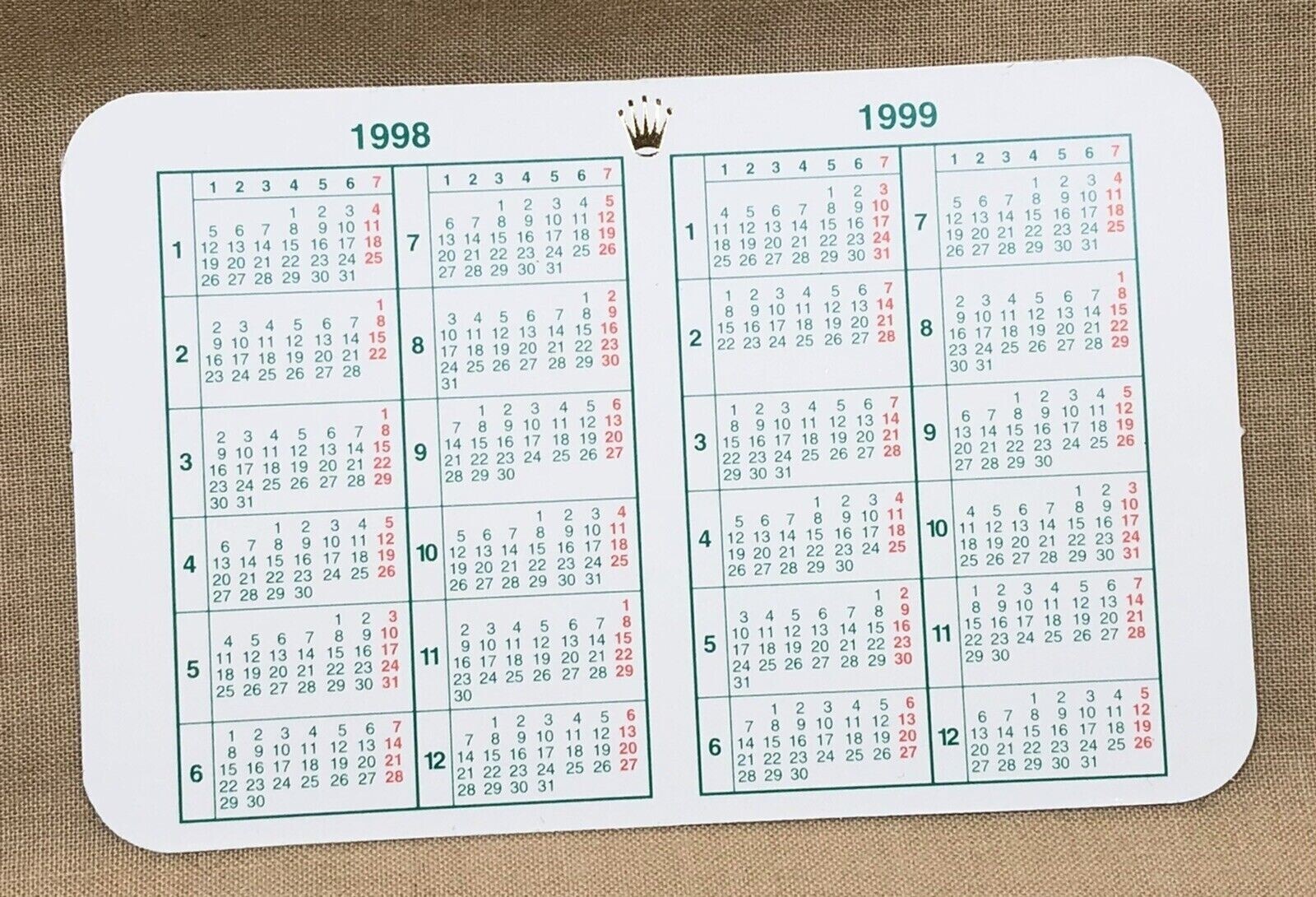 1998-1999 Rolex Calendar with Daytona Zenith Submariner Explorer GMT Yacht Master Models