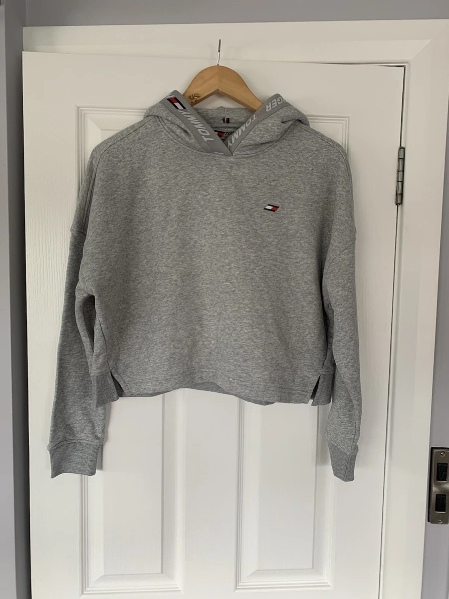 tommy hilfiger grey tape hood hoodie size M eBay