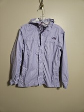 The North Face Girls Long Sleeve Pockets Lightweight Light Purple HyVent Hood XL