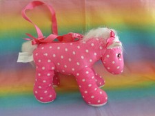 Toby Enterprises Girls Pink Polka Dot Pony Plush Purse