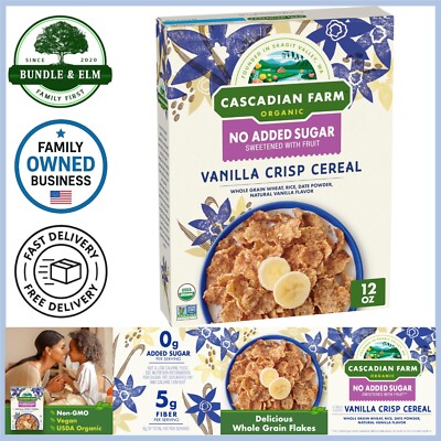 Organic Cereal 12 oz No Added Sugar Whole Grain Breakfast Snack