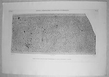 Kupferstich. Stein von Rosette. 105 cm! Vom Louvre. Rosetta Stone. Ägyptisch