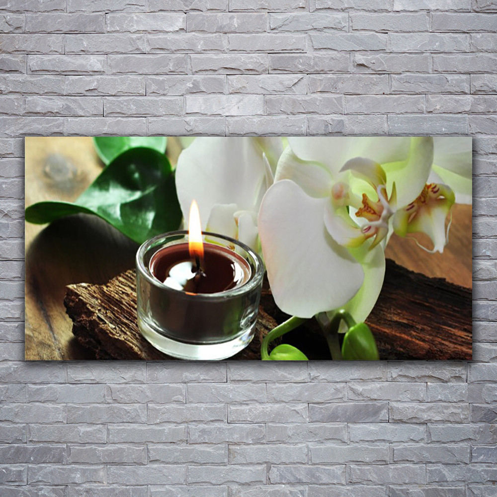 Photo sur toile premium 120x60 - Bouquet floral et bougie