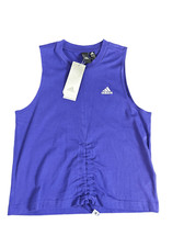 New Adidas Women's Cotton Cinch Tank Top Size XS NWT purple blue