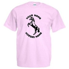 Personalised Stallion Rearing Horseriding T-Shirt, Horse RidingT Shirt (H18)