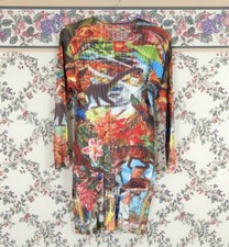 Issey Miyake Pleats Please LIKE Animal Abstract Pattern Orange Red Short Dress