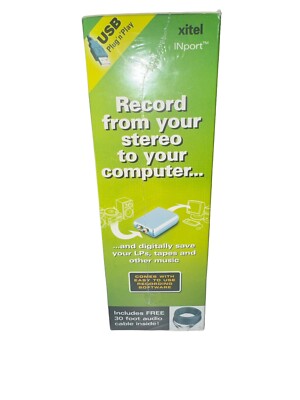 XITEL IMPORT InPORT RECORD FROM YOUR STEREO TO COMPUTER USB PLUG