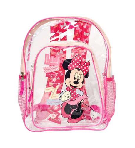 Großer Rucksack Minnie Mouse transparent 16 Zoll