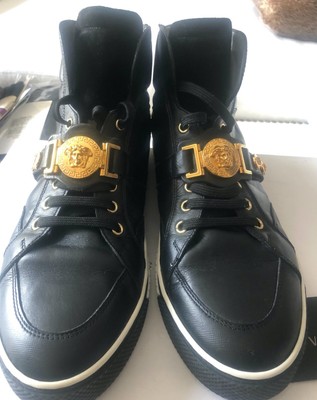 versace black gold shoes