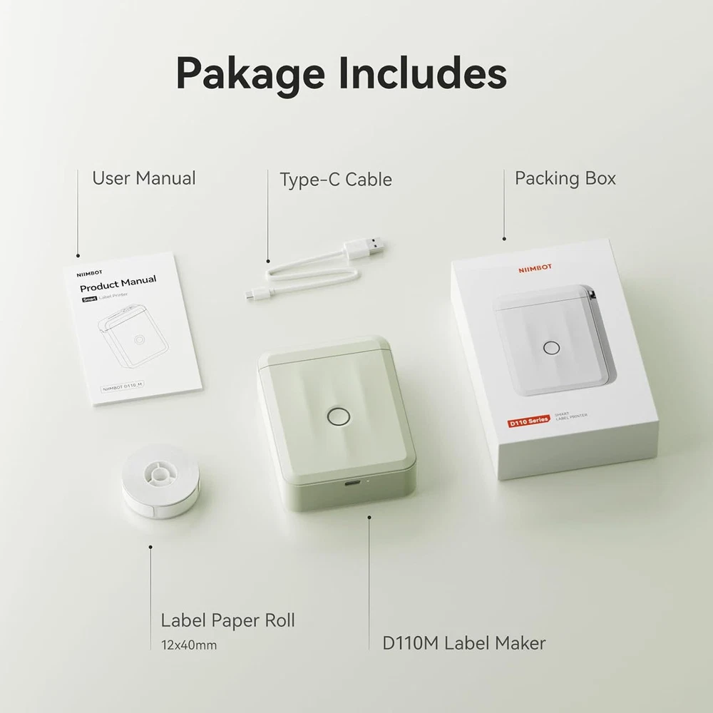 NIIMBOT D110-M Portable Bluetooth Label Maker Machine with Tape