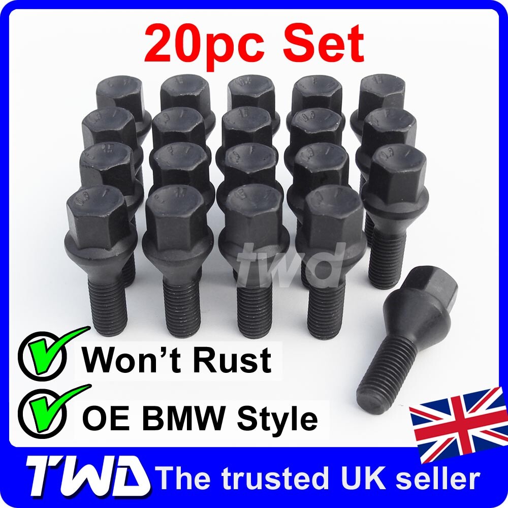 Wheel Nut Bolt Lug Stud Alloy M12x1.5mm For BMW E21 E30 E36 E46 E90 E91