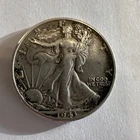 1943 Walking Liberty Half Dollar No Mint Mark Broad Strike. Nice Coin