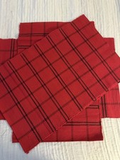Woven Plaid Placemats Cotton Rayon Holiday Red Green Christmas Set of 4 Pier 1