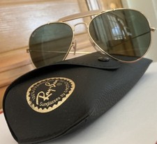Ray Ban Aviator Outdoorsman Sunglass Gold Wrap Around G15 RB3030 L0216 58/14 160