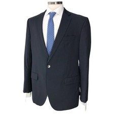 Jack Victor Sport Coat Mens 42R Navy Tailored 2 Button Single Vented Wool Jacket