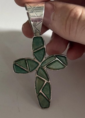 DTR Jay King 925 Sterling Silver & Turquoise Large Cross Pendant