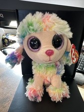 Ty Beanie Boos - RAINBOW the Tie Dyed Poodle Dog 6 Inch MINT with MINT TAGS
