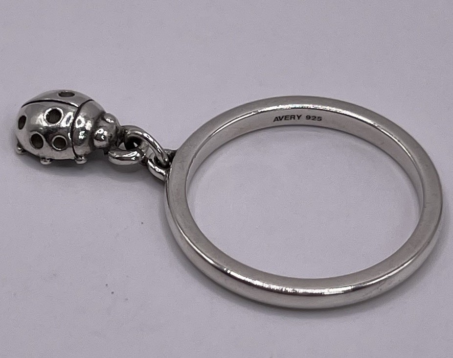RetiredJames Avery Ladybug Dangle Ring Charm Size… - image 2