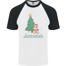 Santa Bunny Rabbit Weihnachten Xmas Herren S/S Baseball T-Shirt