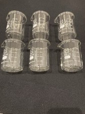 100ml Vintage Schott  Duran Glass Measuring Beaker X 6