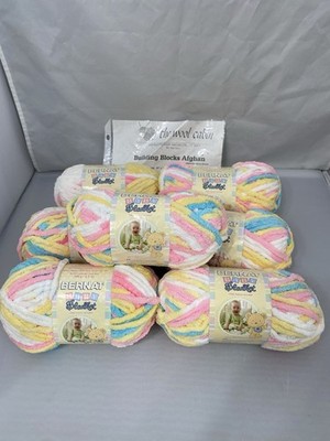 Bernat Baby Blanket Yarn 7 skeins In The Color Pitter Patter Plus Pattern