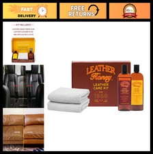 Complete Leather Care Kit - Non-Toxic Cleaner, Conditioner Cloths for Couches,