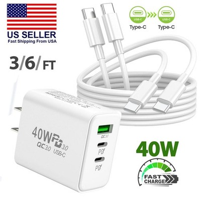 40W Type C USB Phone Charger For Samsung A15 A13 A24 A34 A33 5G A23 A14 A53 A03