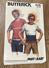 Vintage 1980s Butterick 3116, Men s Tops, Size Medium, CC