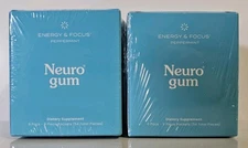 LOT OF 2-NEW SEALED Neuro Gum Energy Focus Peppermint 108 Pieces Exp 10/2026