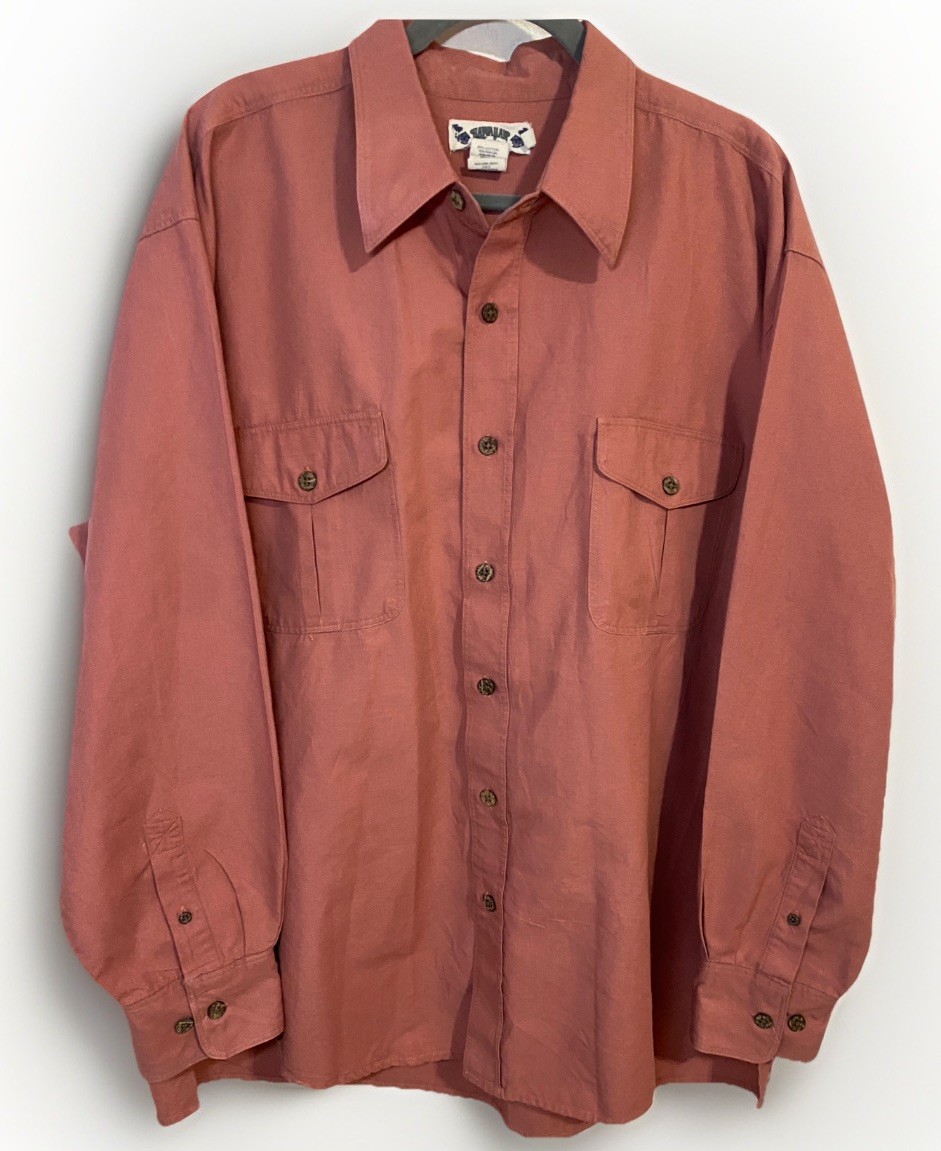 Men’s Hawaiian Tropics Rust/Dark Salmon Button-down Shirt XXL