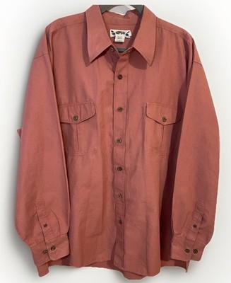 Men s Hawaiian Tropics Rust/Dark Salmon Button-down Shirt XXL 