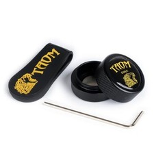 TAOM Pool Chalk Holder Round Shaped Practical Tool 2-Black with Silicone Clip