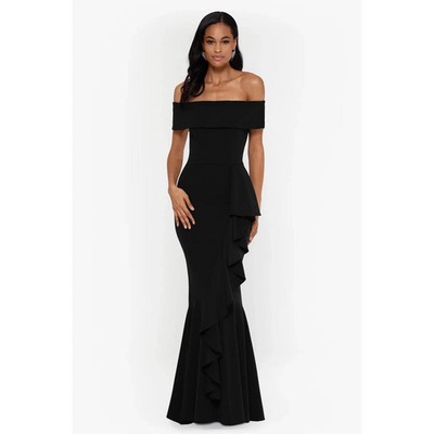 betsy and adam black ruffle dress Betsy & Adam 