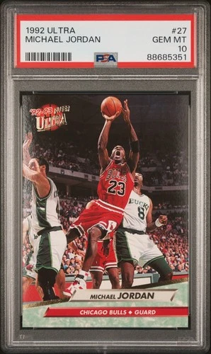 1992 Fleer Ultra #27 Michael Jordan Card PSA 10 GEM MT HOF Chicago Bulls