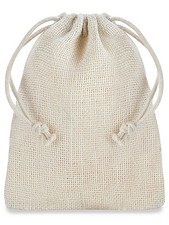 Pack of 100 Burlap Bags With Drawstring - 4 X 6", Ivory