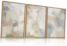 Large Abstract Gray Pastel 16''x24''x3 Abstract Gray Pastel Framed Wall Art