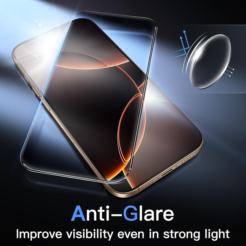 PanzerGlass™ Anti-Glare Screen Protector per iPhone 14 Pro - resistente ai graffi, vetro antiriflesso per iPhone con superficie opaca - protezione fino al bordo dello schermo e Case Friendly