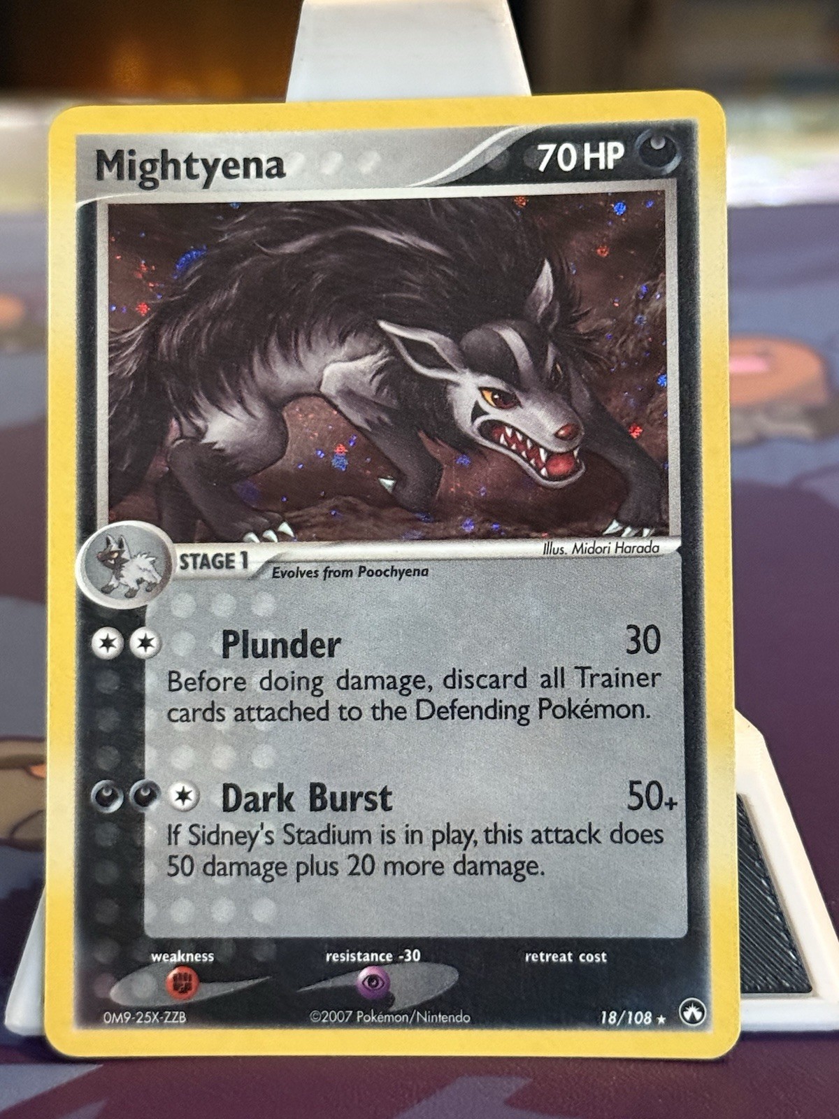 Pokemon MIGHTYENA 18/108 (Holo Rare) Power Keepers - LP/Light Play