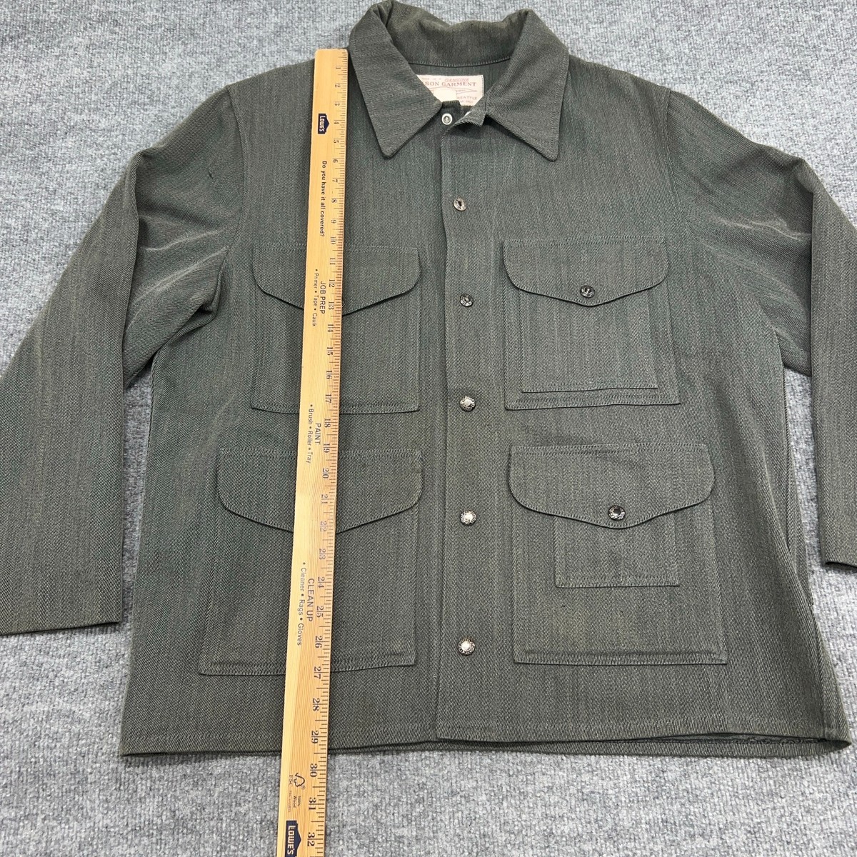 Vintage Filson Cruiser Jacket Green 46 Wool Whipcord Made in