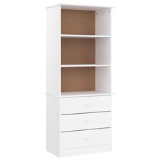 Bookcase Book Shelf Display Cabinet with Drawers ALTA Solid Wood Pine vidaXL