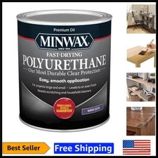 Clear Satin Polyurethane Wood Finish - Fast Drying Oil-Based Protection, 1 Quart