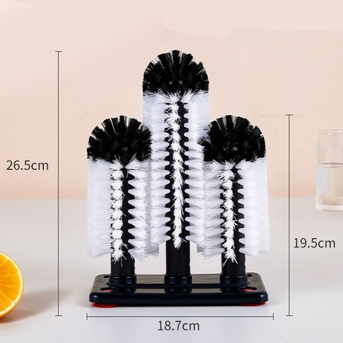 Suction Based Three Headed Wash Brush Perfect Addition to Your Bar Tools - Picture 8 of 12