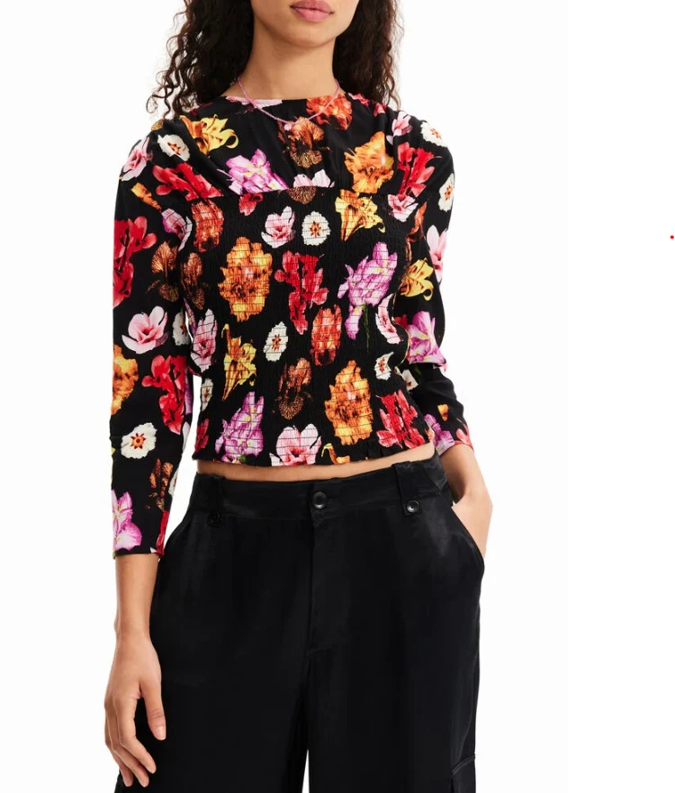 Haut Femme Desigual Kimono 18WWTKX0 - Taille XL - Multicouleur Floral - Neuf
