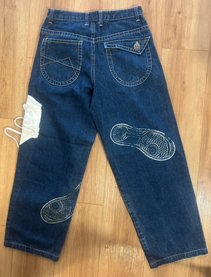 Raw Blue Jeans Mens 32x31 Sneaker Graphic Y2K Baggy Hip Hop Urban Denim Rare