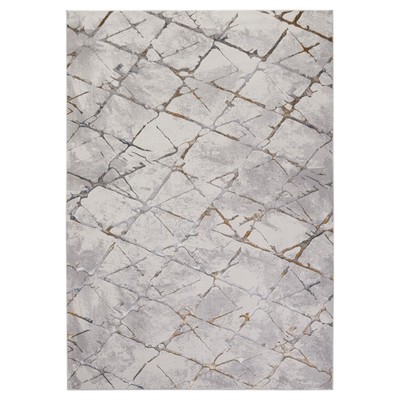 Lavin Rugs T2006 Adara 5'3'' x 7'6'' Geo Rug, Gold Grey Blue/Mineral - T2006-0507