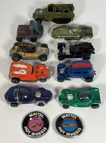 Hot Wheels Redline Junkyard Lot Of 9 W Buttons